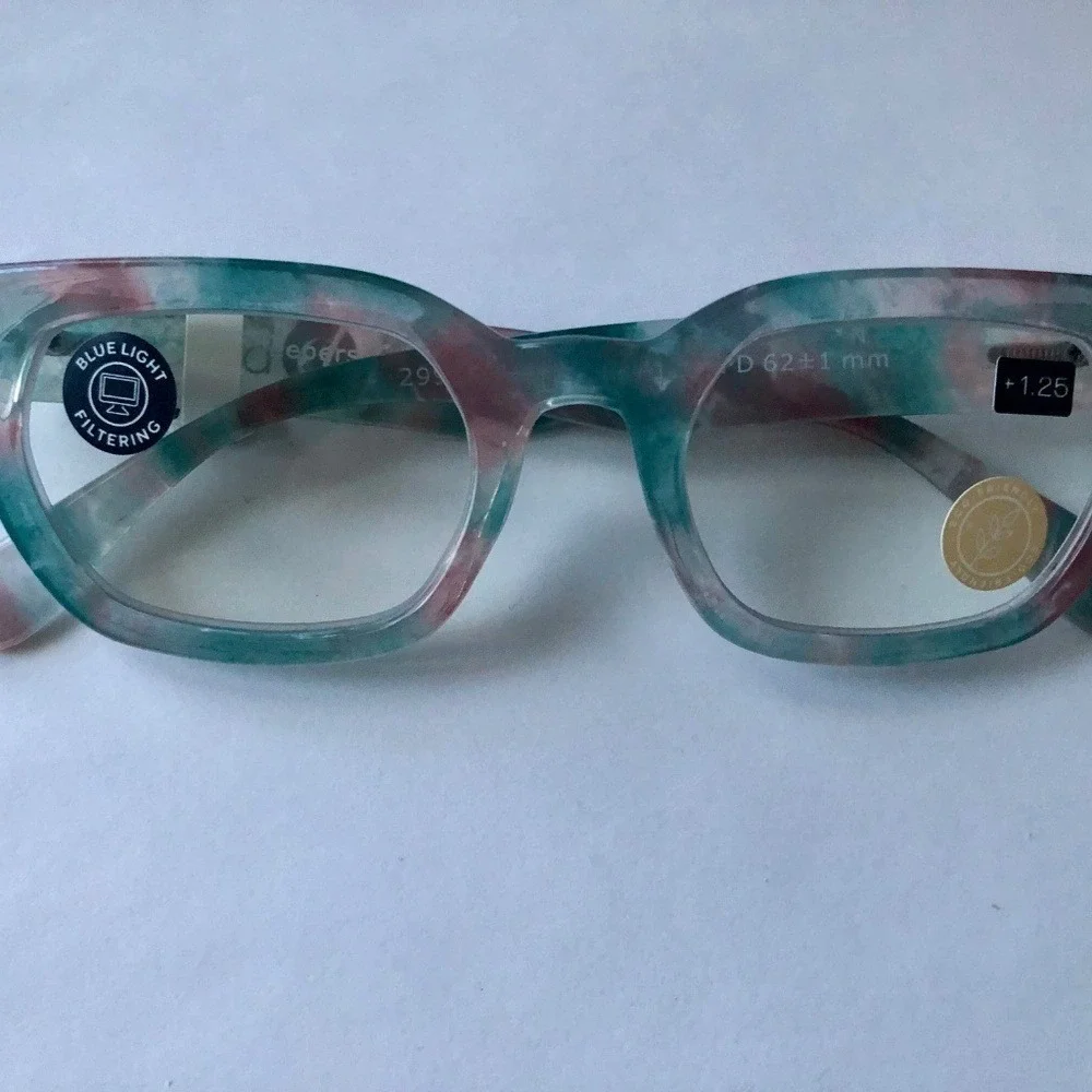 NEW Anthropologie Peepers Prism Blue Light Filtering Reading Glasses +1.25